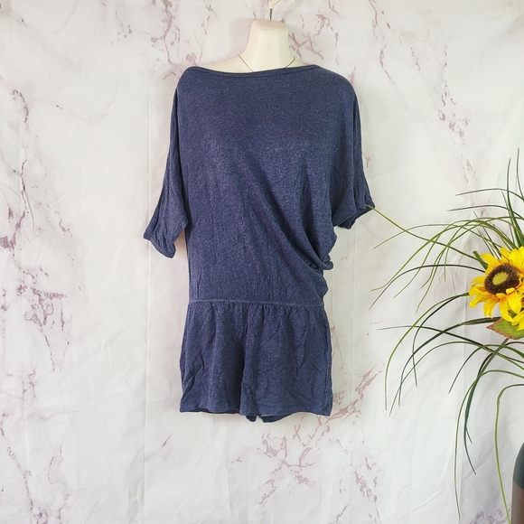 Tart Blue Relaxed Boxy Dolman Sleeve Blouse - Picture 3 of 3